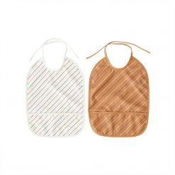 OYOY MINI Bib Striped - Pack Of 2 - Mellow / Caramel
