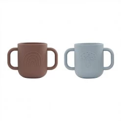 OYOY MINI NOW IN STOCK Kappu Cup - Pack Of 2 - Dusty Blue / Choko