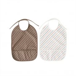 OYOY MINI NOW IN STOCK Bib Striped - Pack Of 2 - Mellow / Choko