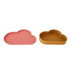 OYOY MINI NOW IN STOCK Chloe Cloud Plate & Bowl - Light Rubber / Coral