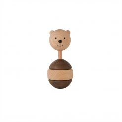 OYOY MINI Bear Rattle - Nature / Dark
