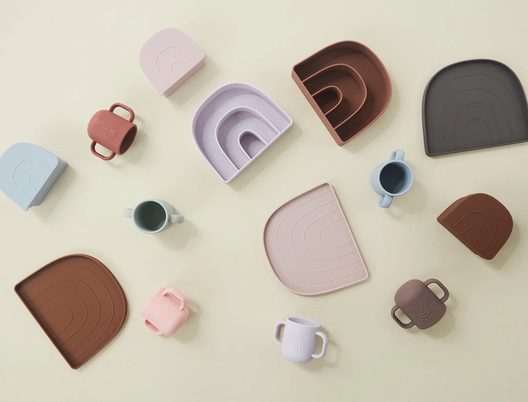 OYOY MINI NOW IN STOCK Rainbow Plate & Bowl - Rose / Fudge 4 OYOY MINI NOW IN STOCK Rainbow Plate & Bowl - Rose / Fudge