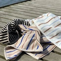 OYOY LIVING Raita Towel - 100x150 Cm - Caramel / Optic Blue