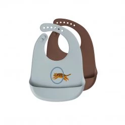 OYOY MINI NOW IN STOCK Bib Tiger - Pack Of 2 - Pale Blue