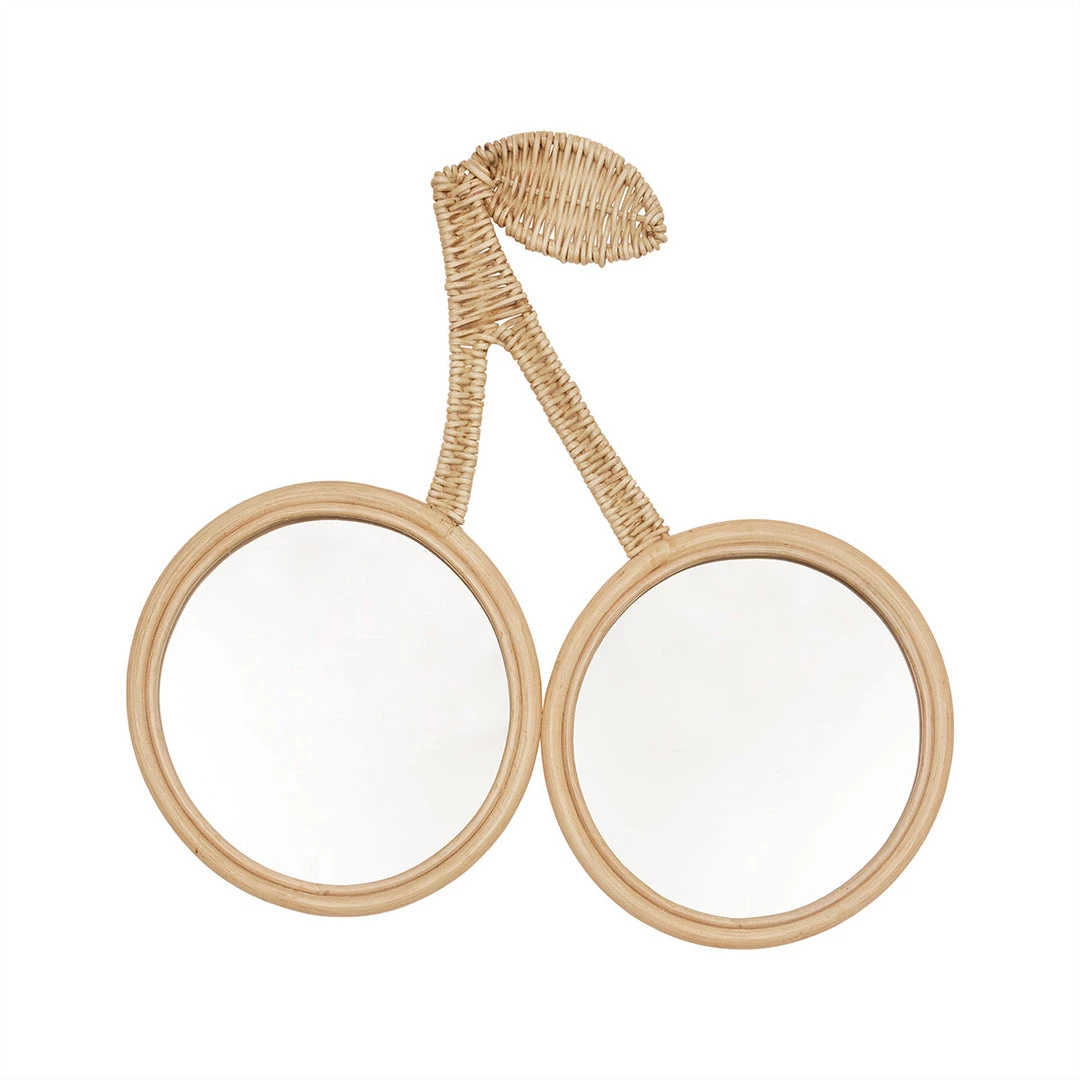 OYOY MINI Cherry Rattan Wall Mirror 1 OYOY MINI Cherry Rattan Wall Mirror