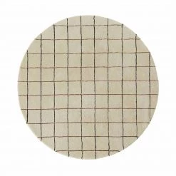 OYOY LIVING Circle Rug - Grid Decoration