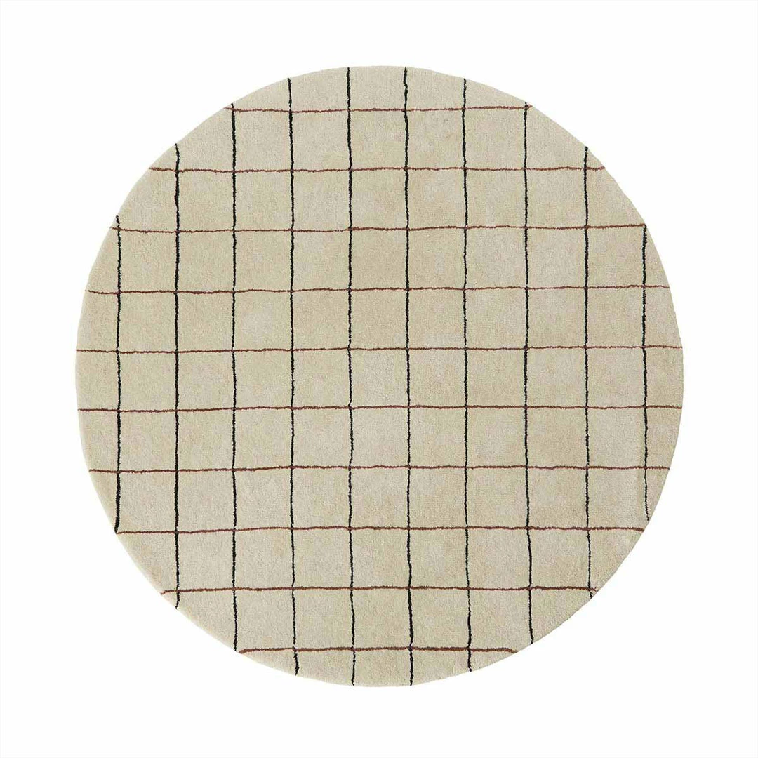 OYOY LIVING Circle Rug - Grid Decoration 1 OYOY LIVING Circle Rug - Grid Decoration