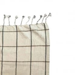 OYOY LIVING Gobi Bed Cover - Grid - Offwhite / Anthracite