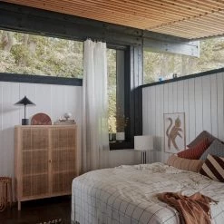 OYOY LIVING Gobi Bed Cover - Grid - Offwhite / Anthracite