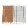 OYOY LIVING Gobi Tea Towel - Pack Of 2 - Camel / Offwhite