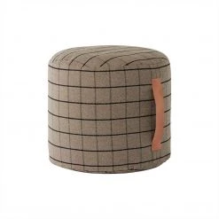 OYOY LIVING Grid Pouf - Clay