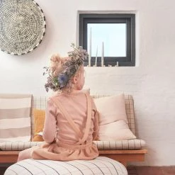 OYOY LIVING Grid Pouf Large - Offwhite