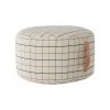 OYOY LIVING Grid Pouf Large - Offwhite