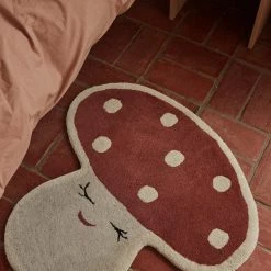 OYOY MINI Malle Mushroom Rug - Red Kids Room