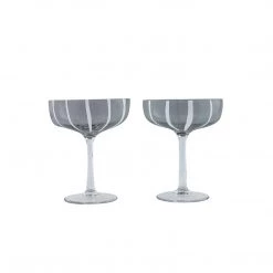 OYOY LIVING Mizu Coupe Glass - 2 Pcs/set - Grey NOW IN STOCK