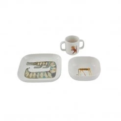 OYOY MINI Moira Tableware Set Crocodile Gustav - Offwhite NOW IN STOCK
