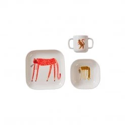 OYOY MINI Moira Tableware Set Strawberry Cat - Offwhite