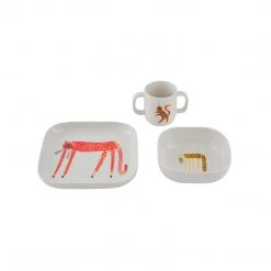 OYOY MINI Moira Tableware Set Strawberry Cat - Offwhite