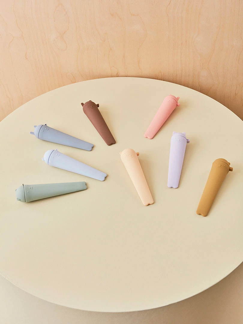 OYOY MINI Ninka & Teddy Ice Pops - Pack Of 4 - Caramel / Blue 2 OYOY MINI Ninka & Teddy Ice Pops - Pack Of 4 - Caramel / Blue