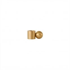 OYOY LIVING Palloa Solid Brass Candleholder - Low - Brushed Brass