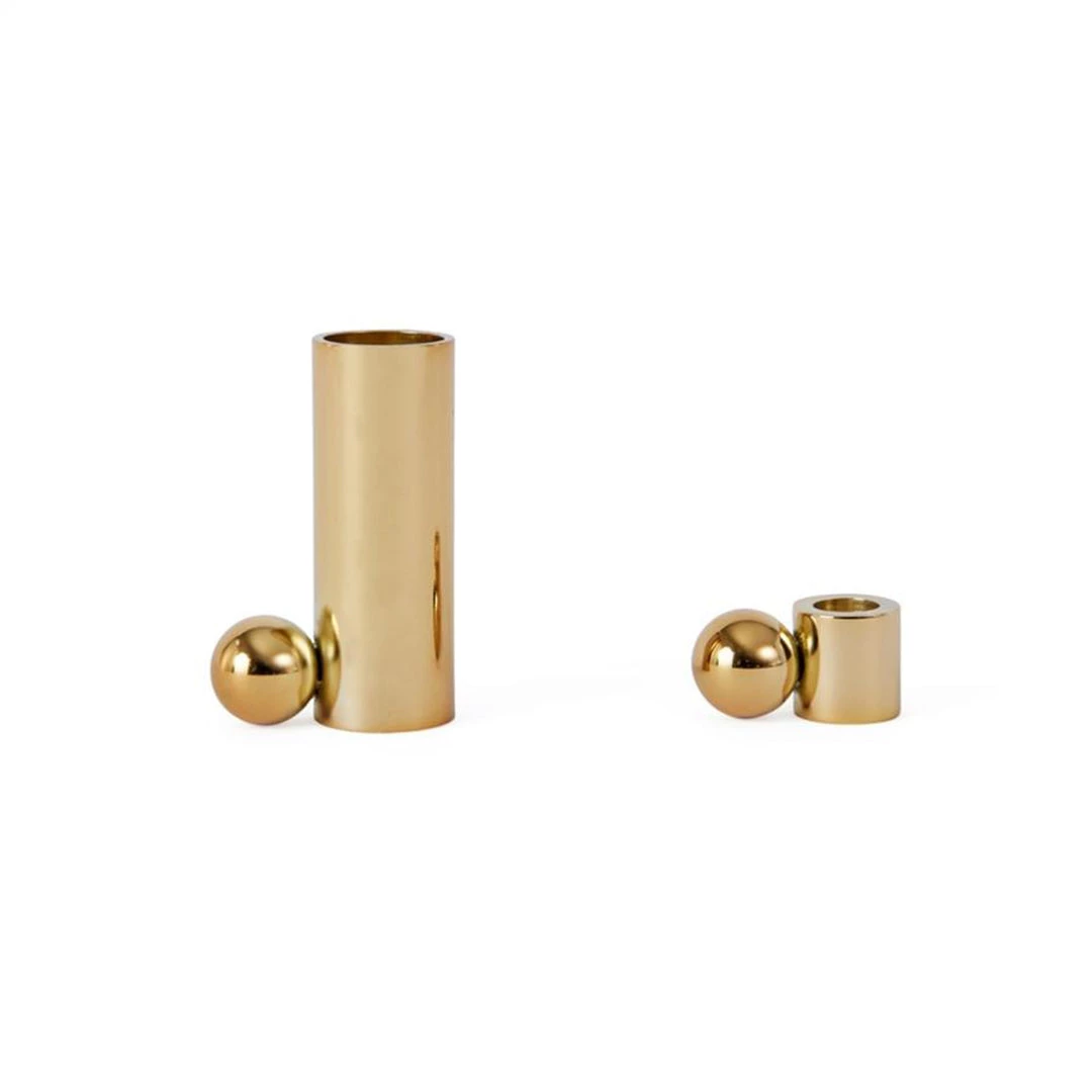 OYOY LIVING NOW IN STOCK Palloa Candleholder - Low - Brass 2 OYOY LIVING NOW IN STOCK Palloa Candleholder - Low - Brass