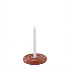 OYOY LIVING Savi Ceramic Candleholder - Low - Nutmeg NOW IN STOCK