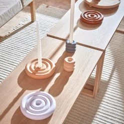 OYOY LIVING Savi Ceramic Candleholder - Low - Beige