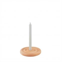 OYOY LIVING Savi Ceramic Candleholder - Low - Beige