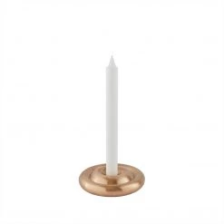 OYOY LIVING Savi Solid Brass Candleholder - Low - Brushed Brass