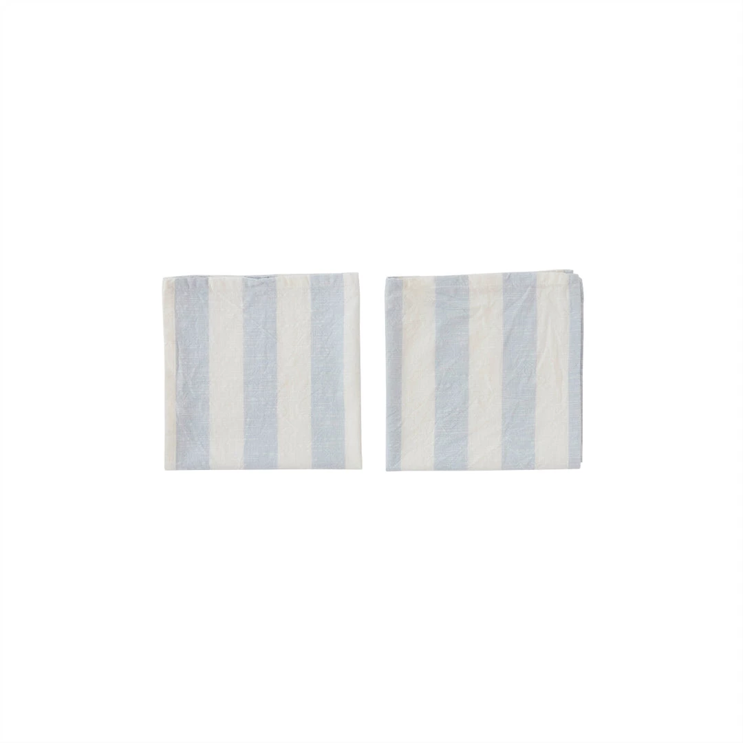 OYOY LIVING NOW IN STOCK Striped Napkin - Pack Of 2 - Ice Blue 1 OYOY LIVING NOW IN STOCK Striped Napkin - Pack Of 2 - Ice Blue