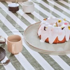 OYOY LIVING NOW IN STOCK Striped Tablecloth - 200x140 Cm - Olive