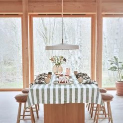 OYOY LIVING Striped Tablecloth - 260x140 Cm - Olive NOW IN STOCK