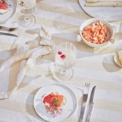 OYOY LIVING Striped Tablecloth - 260x140 Cm - Vanilla