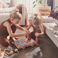 OYOY MINI NOW IN STOCK Wooden Rainbow Wagon With Blocks