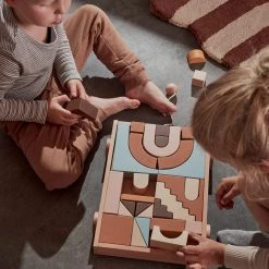 OYOY MINI NOW IN STOCK Wooden Rainbow Wagon With Blocks